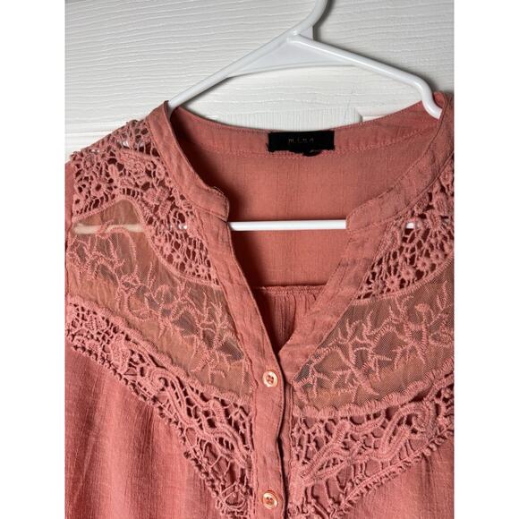 Mine Brand Melon Boho Blouse Small - Picture 2 of 5
